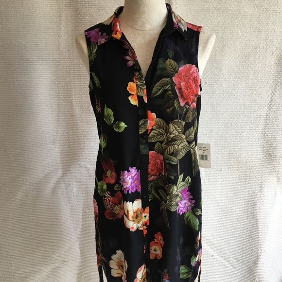 Alexia Admor Sleeveless Dark Floral Shirtdress - Picture 8 of 8